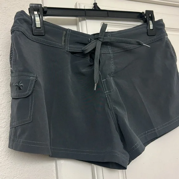 Raya Sun Board Shorts Low Rise Y2K Size Medium Grey Swim Shorts - Picture 2 of 9